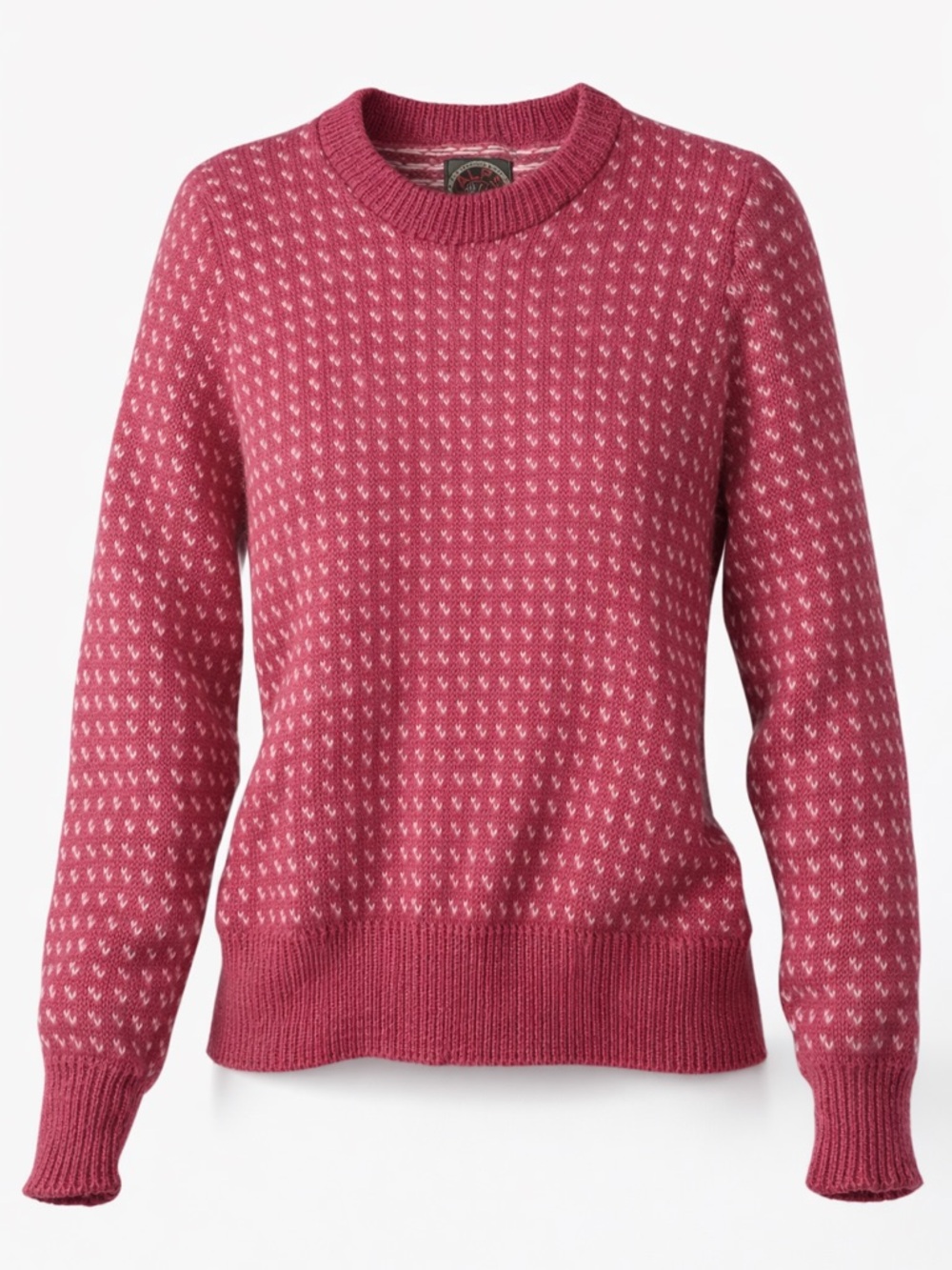 Vintage Alps Rugged Outdoor Pink White Knit Crewneck Sweater Medium
